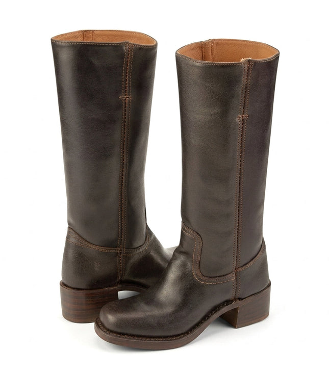 Women's Tall Straight Shaft Boots with Rounded Toe