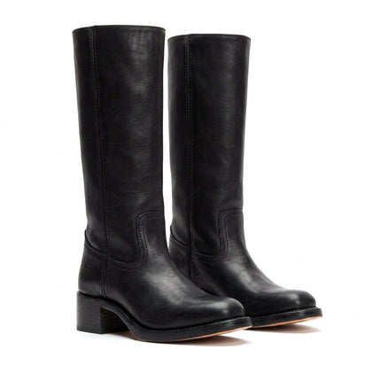 Women's Tall Straight Shaft Boots with Rounded Toe