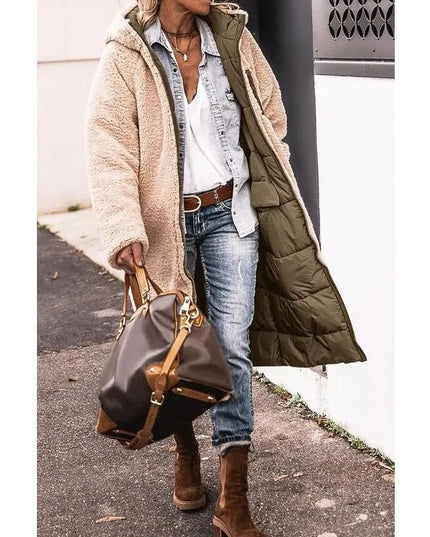 Women's Teddy Trim Longline Puffer Jacket