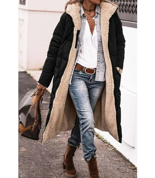 Women's Teddy Trim Longline Puffer Jacket