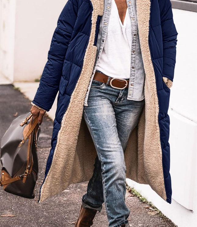 Women's Teddy Trim Longline Puffer Jacket
