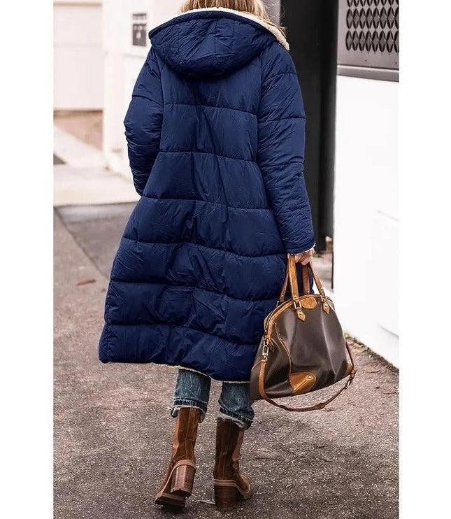 Women's Teddy Trim Longline Puffer Jacket