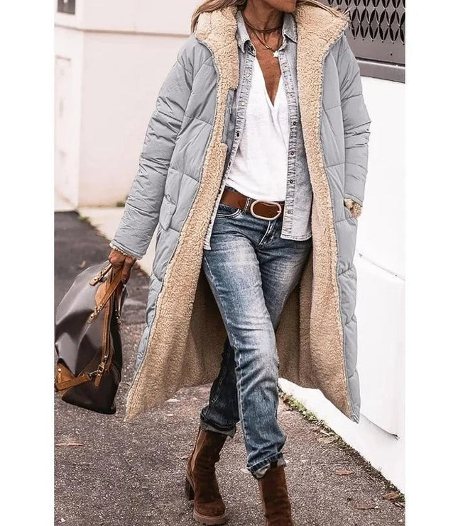 Women's Teddy Trim Longline Puffer Jacket