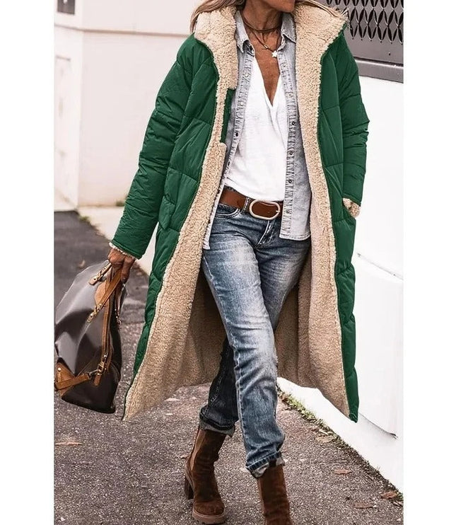 Women's Teddy Trim Longline Puffer Jacket