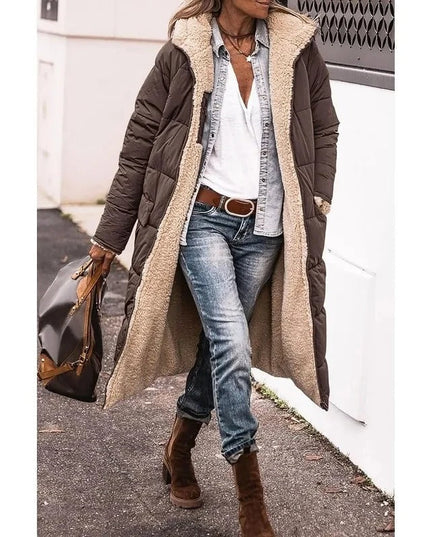 Women's Teddy Trim Longline Puffer Jacket