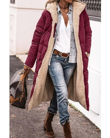 Women's Teddy Trim Longline Puffer Jacket