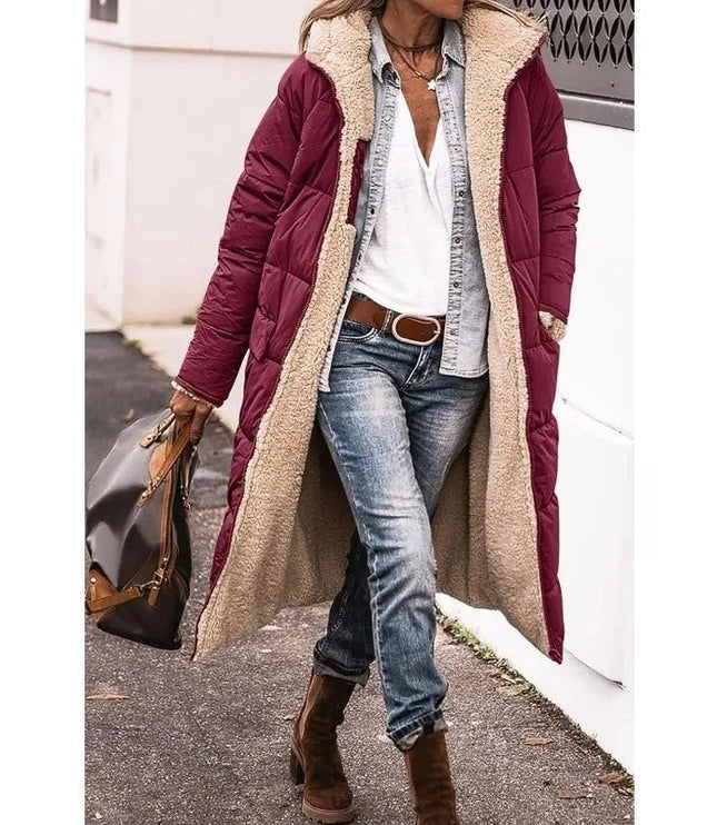 Women's Teddy Trim Longline Puffer Jacket
