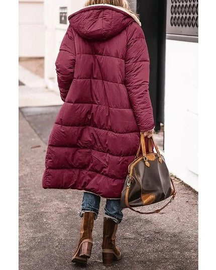 Women's Teddy Trim Longline Puffer Jacket