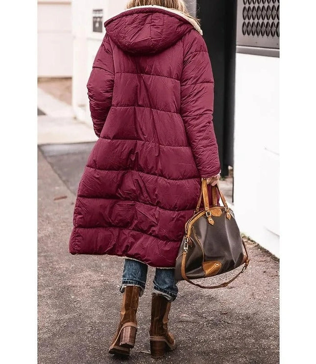Women's Teddy Trim Longline Puffer Jacket