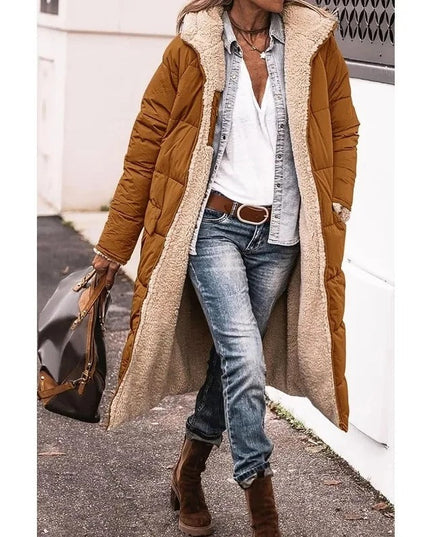 Women's Teddy Trim Longline Puffer Jacket