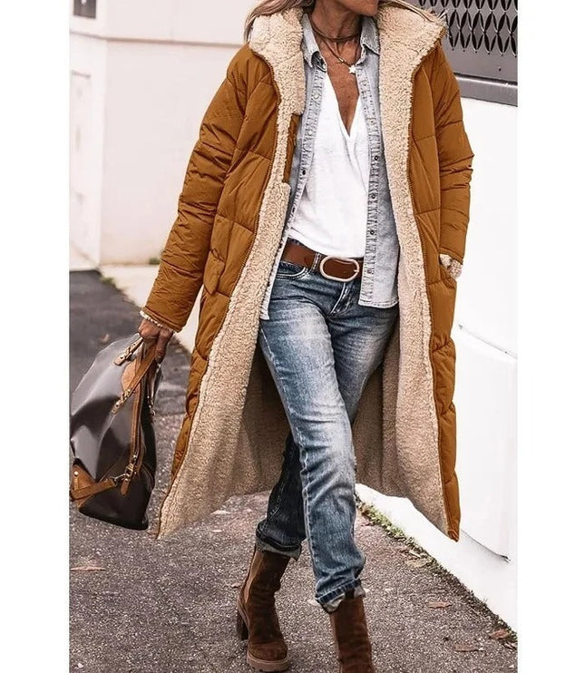 Women's Teddy Trim Longline Puffer Jacket
