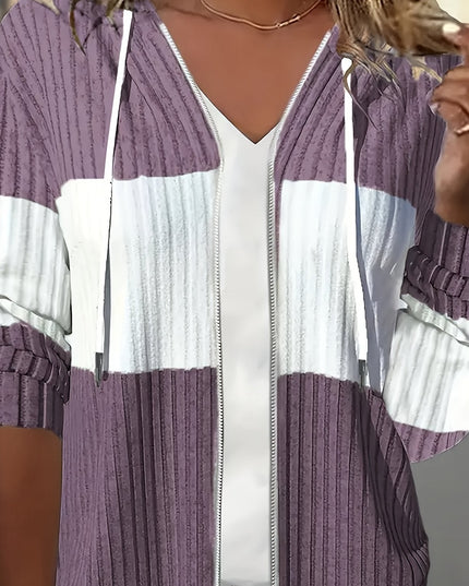 Tamara | Textured Hooded Zip Jacket