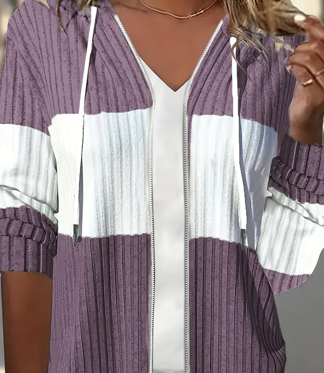 Tamara | Textured Hooded Zip Jacket