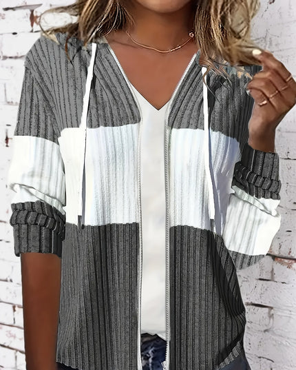 Tamara | Textured Hooded Zip Jacket