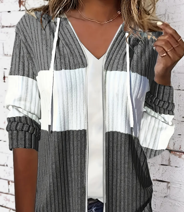 Tamara | Textured Hooded Zip Jacket