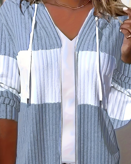 Tamara | Textured Hooded Zip Jacket