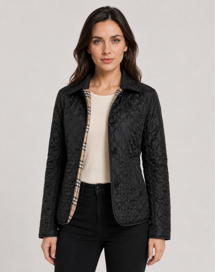 Women's Waist-Shaped Zip Pocket Quilted Jacket