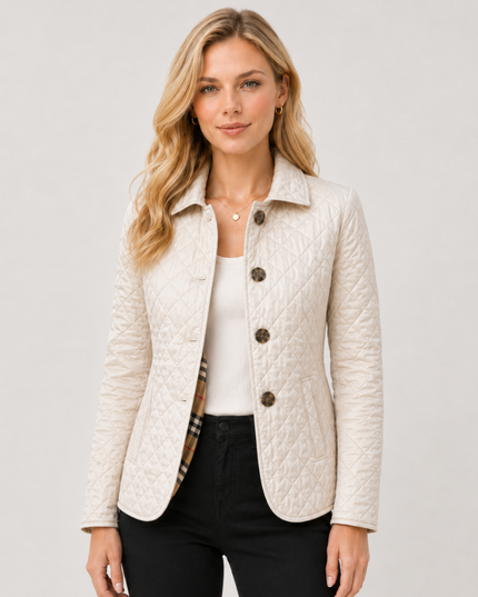 Women's Waist-Shaped Zip Pocket Quilted Jacket