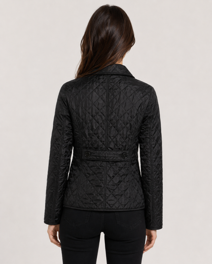 Women's Waist-Shaped Zip Pocket Quilted Jacket