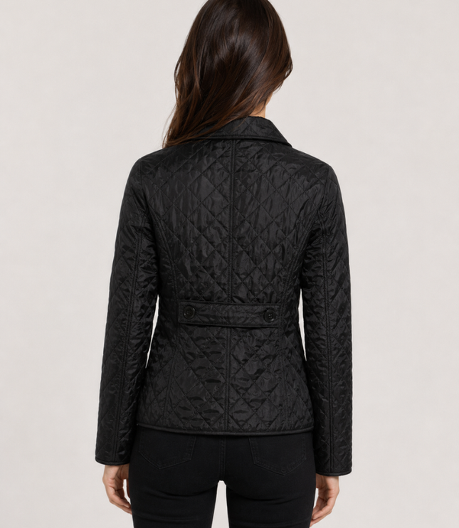 Women's Waist-Shaped Zip Pocket Quilted Jacket