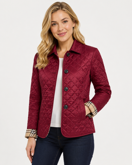 Women's Waist-Shaped Zip Pocket Quilted Jacket