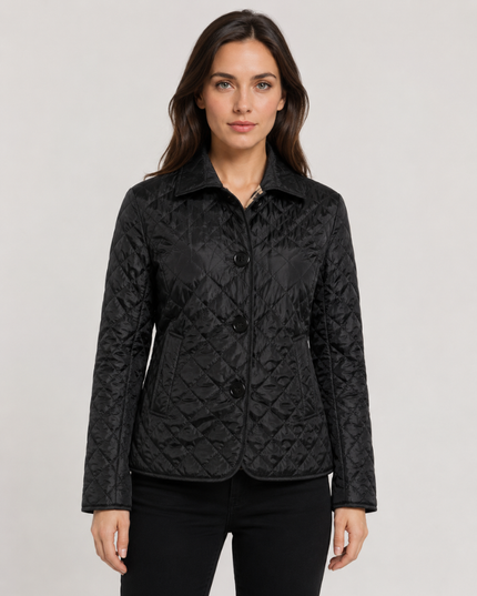Women's Waist-Shaped Zip Pocket Quilted Jacket