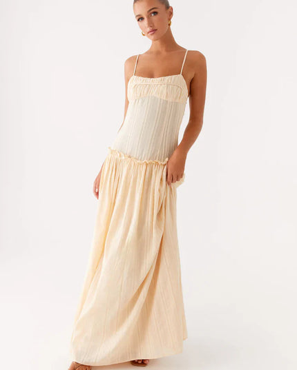 Vestido maxi fluido con cintura caída para invitada de boda mujer