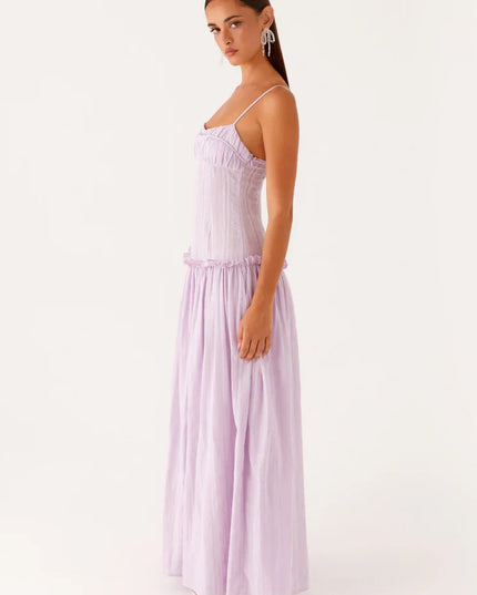 Vestido maxi fluido con cintura caída para invitada de boda mujer