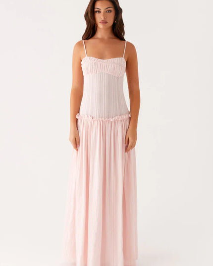 Vestido maxi fluido con cintura caída para invitada de boda mujer