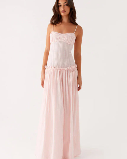 Vestido maxi fluido con cintura caída para invitada de boda mujer