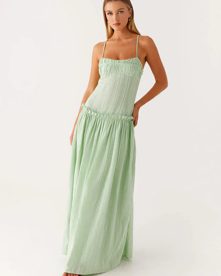 Vestido maxi fluido con cintura caída para invitada de boda mujer
