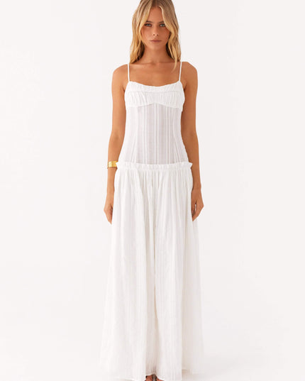Vestido maxi fluido con cintura caída para invitada de boda mujer