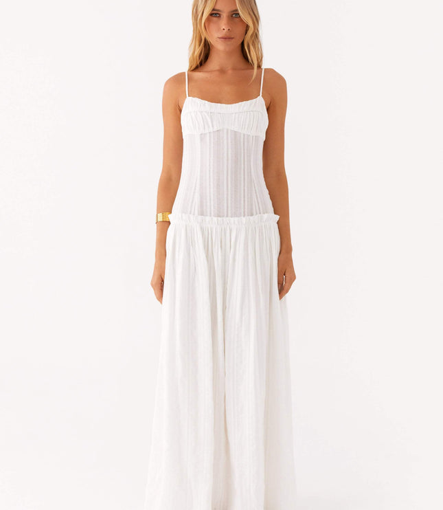 Vestido maxi fluido con cintura caída para invitada de boda mujer