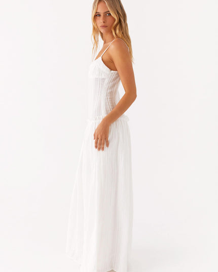 Vestido maxi fluido con cintura caída para invitada de boda mujer