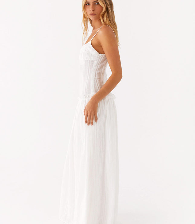 Vestido maxi fluido con cintura caída para invitada de boda mujer