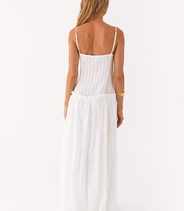 Vestido maxi fluido con cintura caída para invitada de boda mujer