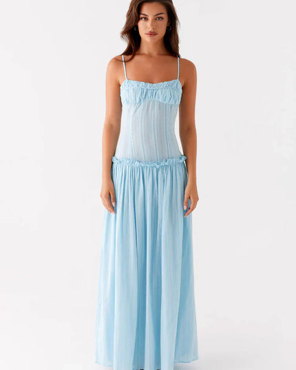 Vestido maxi fluido con cintura caída para invitada de boda mujer