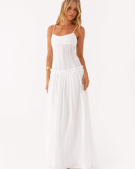 Vestido maxi fluido con cintura caída para invitada de boda mujer