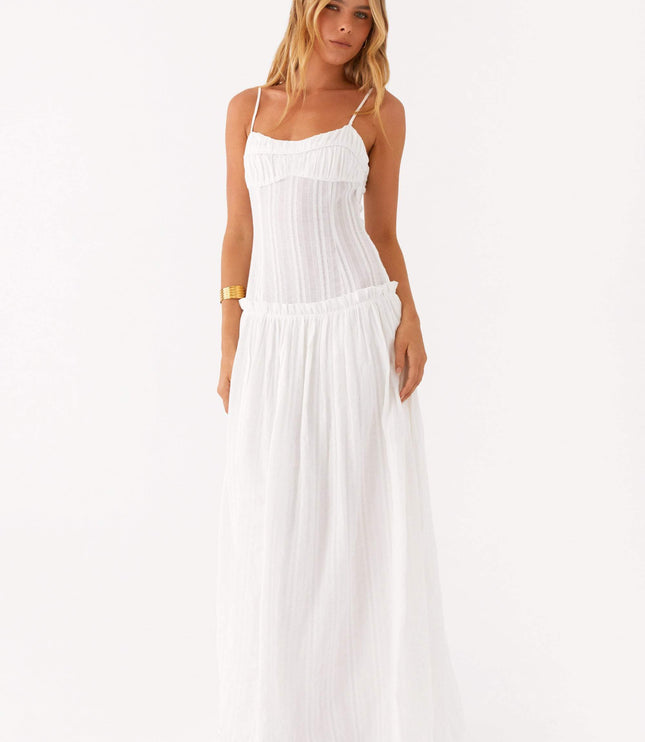 Vestido maxi fluido con cintura caída para invitada de boda mujer