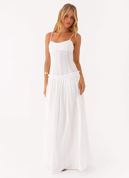 Vestido maxi fluido con cintura caída para invitada de boda mujer
