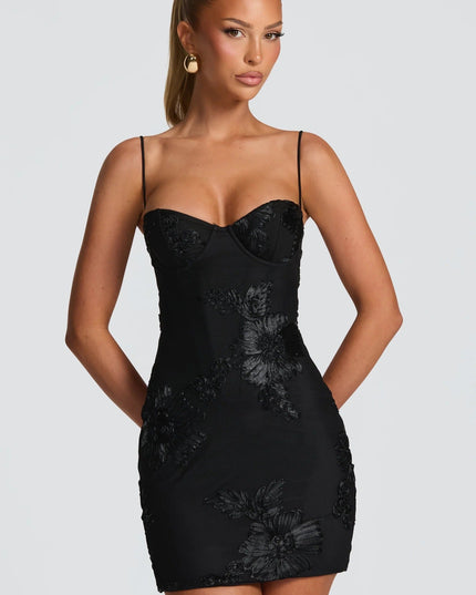 Women's Wedding Guest Floral Corset Mini Dress