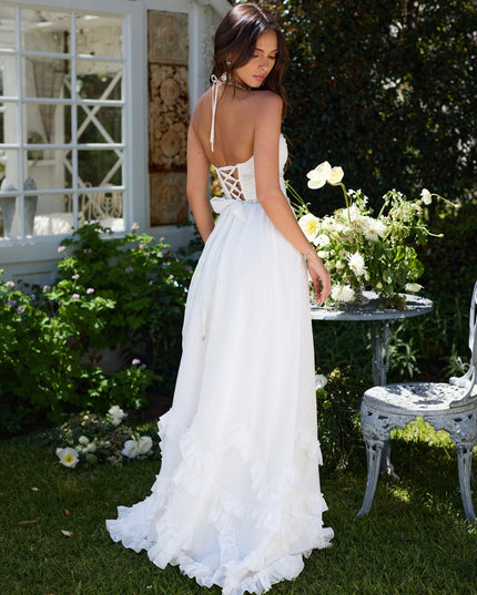 Women's Wedding Guest Floral Halter Maxi Dress - product image 11