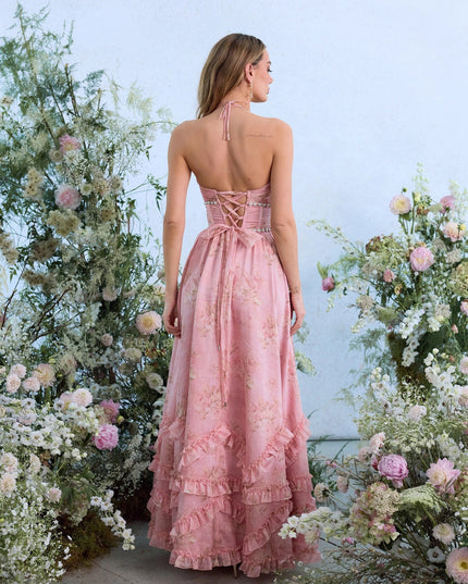 Women's Wedding Guest Floral Halter Maxi Dress - product image 20