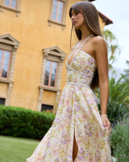 Women's Wedding Guest Floral Halter Maxi Dress - product image 22