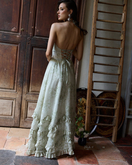 Women's Wedding Guest Floral Halter Maxi Dress - product image 27
