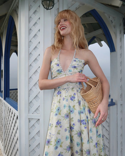 Women's Wedding Guest Floral Halter Maxi Dress - product image 37