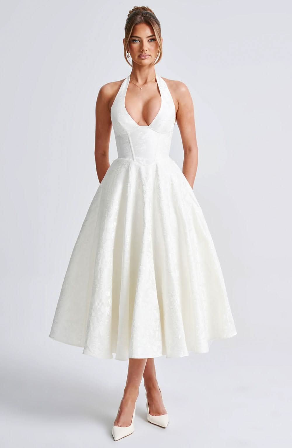 midi floaty summer dresses for wedding guest The Countryside Poplin Button Down Midi Dress