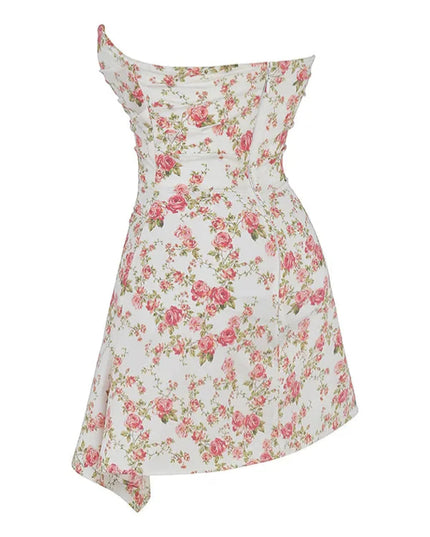 Women's Wedding Guest Floral Strapless Mini Dress - view 11