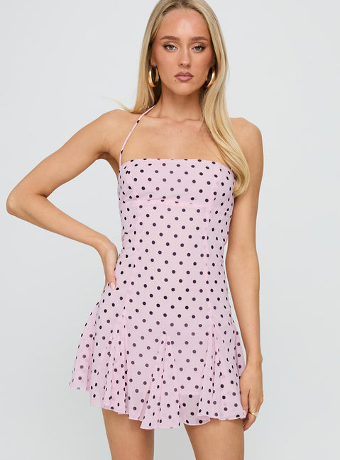 Vestido mini fluido con lunares para invitada de boda mujer