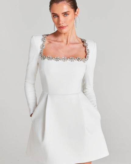 Vestido mini de cóctel de terciopelo para invitada de boda para mujer